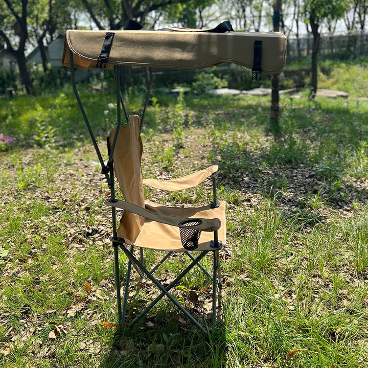 Modern Minimalist Rectangular Oxford Fabric Carbon Steel Folding Sunshade Camping Chair Backrest Armrest For Outdoor
