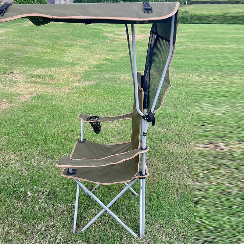 Modern Minimalist Rectangular Oxford Fabric Carbon Steel Folding Sunshade Camping Chair Backrest Armrest For Outdoor