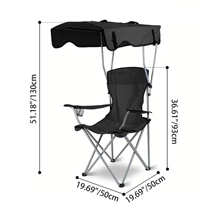 Modern Minimalist Rectangular Oxford Fabric Carbon Steel Folding Sunshade Camping Chair Backrest Armrest For Outdoor