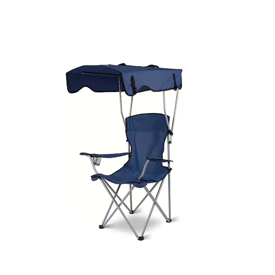 Modern Minimalist Rectangular Oxford Fabric Carbon Steel Folding Sunshade Camping Chair Backrest Armrest For Outdoor