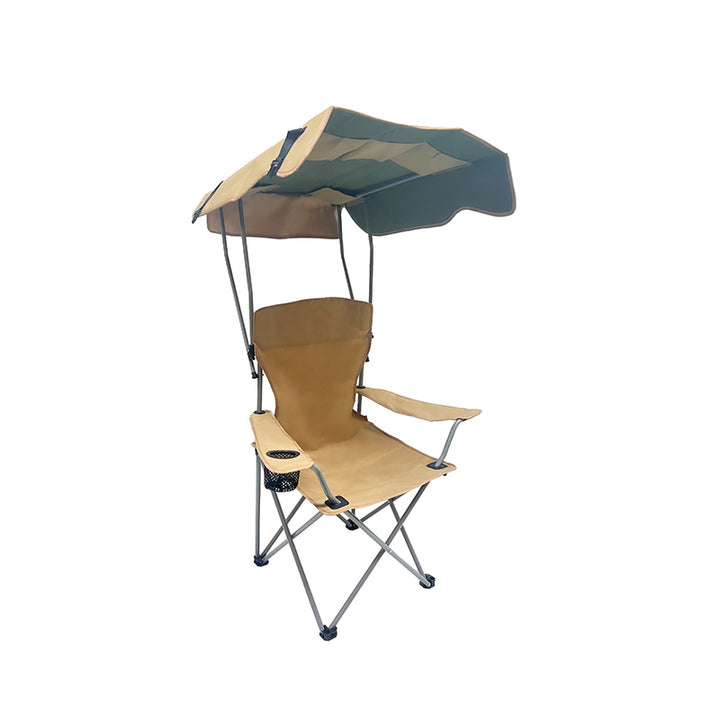 Modern Minimalist Rectangular Oxford Fabric Carbon Steel Folding Sunshade Camping Chair Backrest Armrest For Outdoor