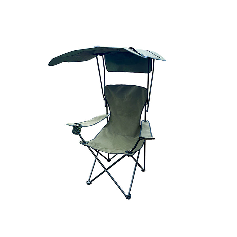 Modern Minimalist Rectangular Oxford Fabric Carbon Steel Folding Sunshade Camping Chair Backrest Armrest For Outdoor