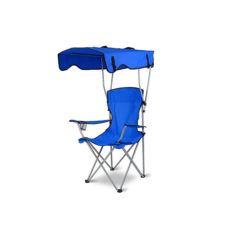 Modern Minimalist Rectangular Oxford Fabric Carbon Steel Folding Sunshade Camping Chair Backrest Armrest For Outdoor