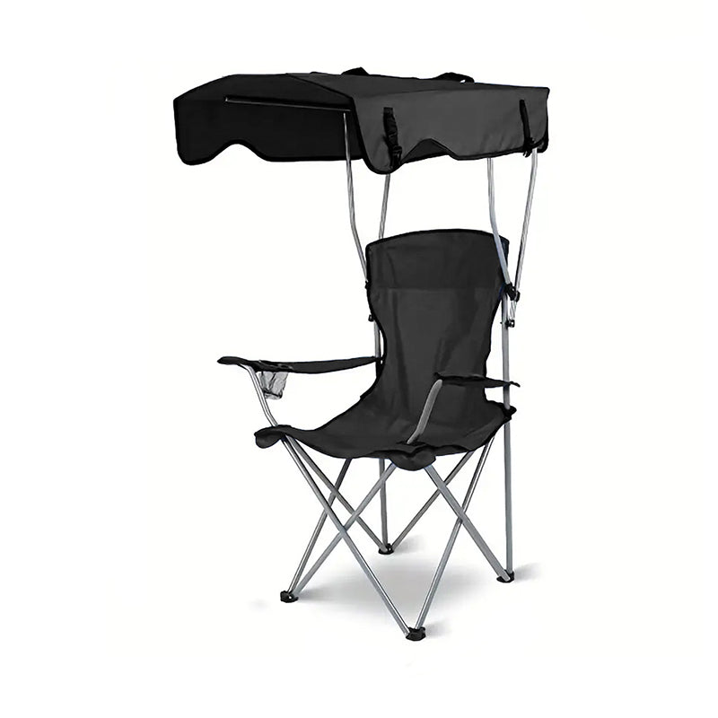 Modern Minimalist Rectangular Oxford Fabric Carbon Steel Folding Sunshade Camping Chair Backrest Armrest For Outdoor