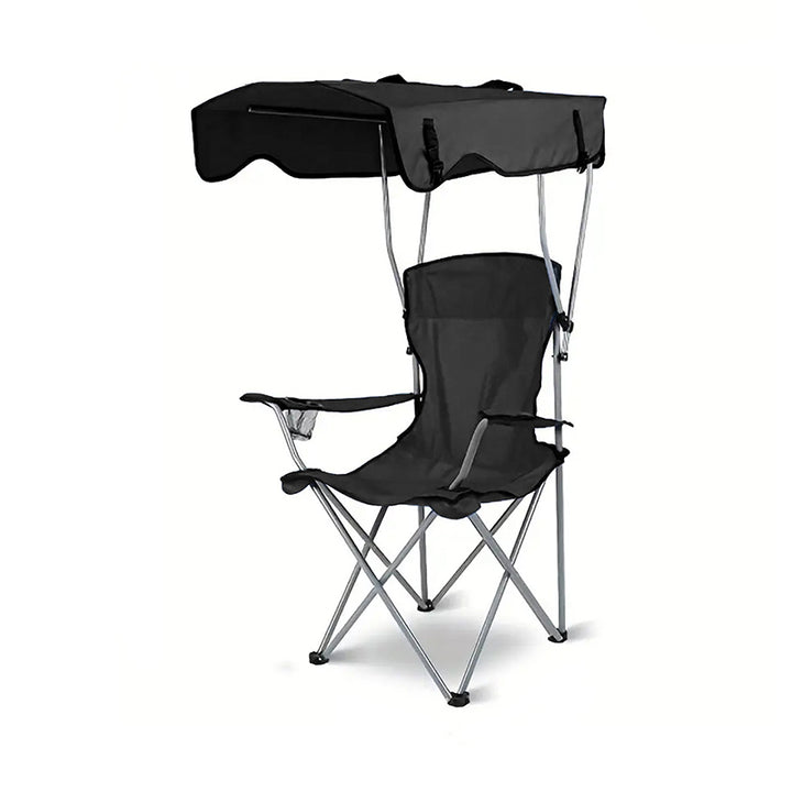 Modern Minimalist Rectangular Oxford Fabric Carbon Steel Folding Sunshade Camping Chair Backrest Armrest For Outdoor