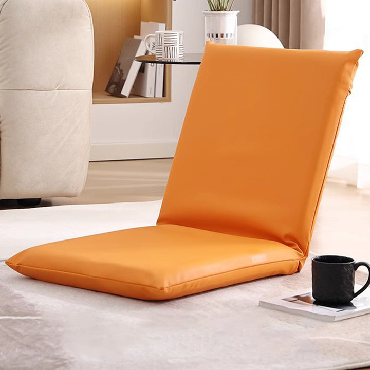 Modern Minimalist Rectangular Cotton-Linen Cat-Claw Leather Steel Folding Adjustable Accent Chair Backrest Armless For Living Room
