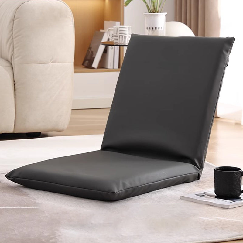 Modern Minimalist Rectangular Cotton-Linen Cat-Claw Leather Steel Folding Adjustable Accent Chair Backrest Armless For Living Room