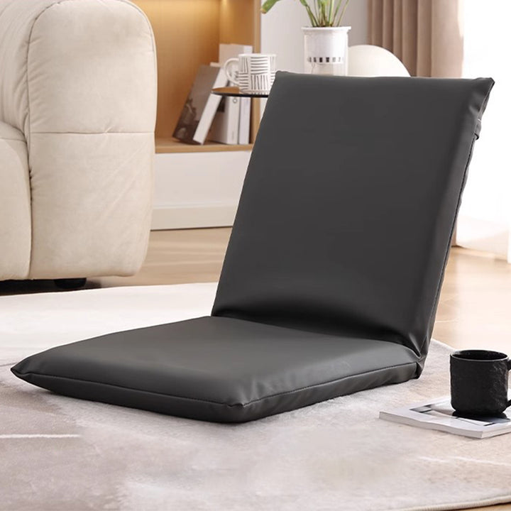 Modern Minimalist Rectangular Cotton-Linen Cat-Claw Leather Steel Folding Adjustable Accent Chair Backrest Armless For Living Room