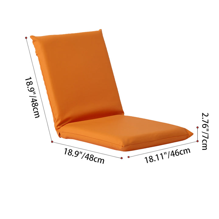 Modern Minimalist Rectangular Cotton-Linen Cat-Claw Leather Steel Folding Adjustable Accent Chair Backrest Armless For Living Room
