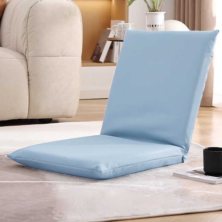 Modern Minimalist Rectangular Cotton-Linen Cat-Claw Leather Steel Folding Adjustable Accent Chair Backrest Armless For Living Room