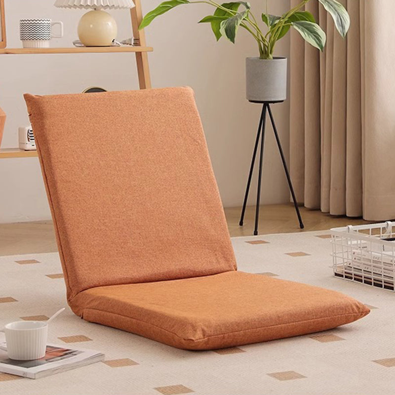 Modern Minimalist Rectangular Cotton-Linen Cat-Claw Leather Steel Folding Adjustable Accent Chair Backrest Armless For Living Room