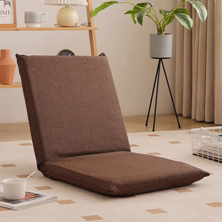 Modern Minimalist Rectangular Cotton-Linen Cat-Claw Leather Steel Folding Adjustable Accent Chair Backrest Armless For Living Room