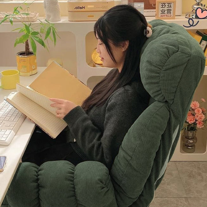 Modern Minimalist Rectangular Corduroy Stainless Steel Adjustable Swivel Desk Chair Backrest Armrest For Home Office