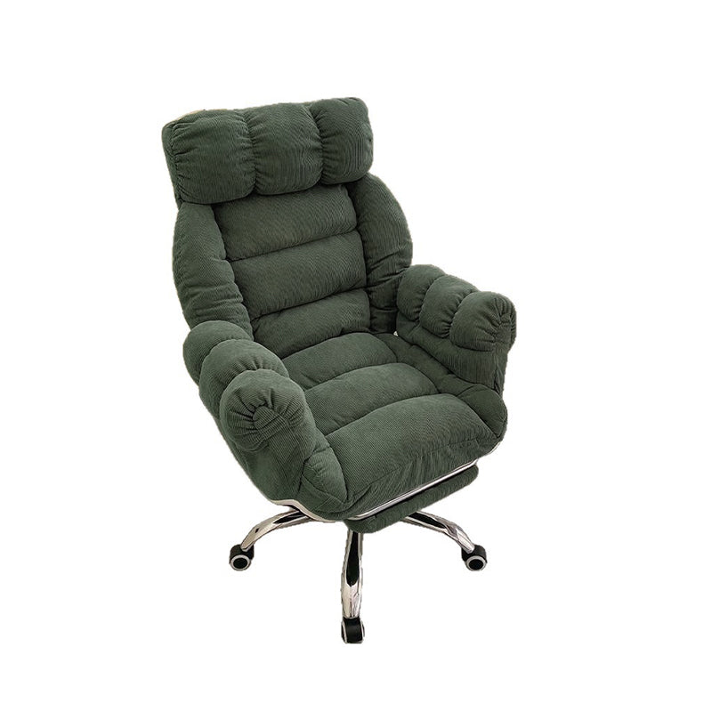 Modern Minimalist Rectangular Corduroy Stainless Steel Adjustable Swivel Desk Chair Backrest Armrest For Home Office