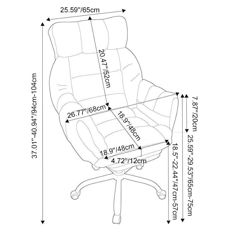 Modern Minimalist Rectangular Corduroy Stainless Steel Adjustable Swivel Desk Chair Backrest Armrest For Home Office