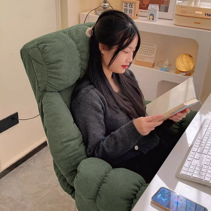 Modern Minimalist Rectangular Corduroy Stainless Steel Adjustable Swivel Desk Chair Backrest Armrest For Home Office