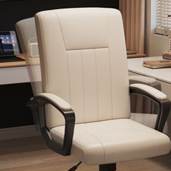 Moderner minimalistischer rechteckiger Schreibtischstuhl aus PU-Leder, Metall und Nylon mit verstellbarer Drehfunktion, Rückenlehne und Armlehnen für das Homeoffice 