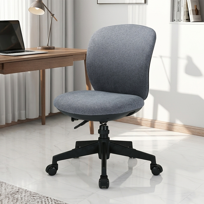 Modern Minimalist Curved PP Fiberglass Mesh Fabric Plywood Nylon Height-Adjustable Swivel Desk Chair Backrest Armrest For Home Office