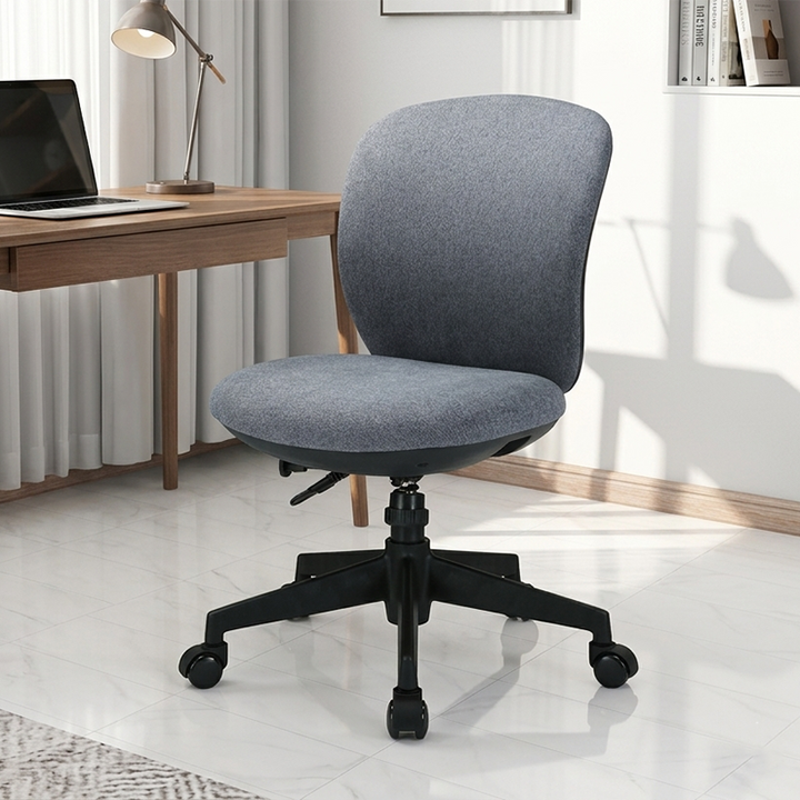 Modern Minimalist Curved PP Fiberglass Mesh Fabric Plywood Nylon Height-Adjustable Swivel Desk Chair Backrest Armrest For Home Office