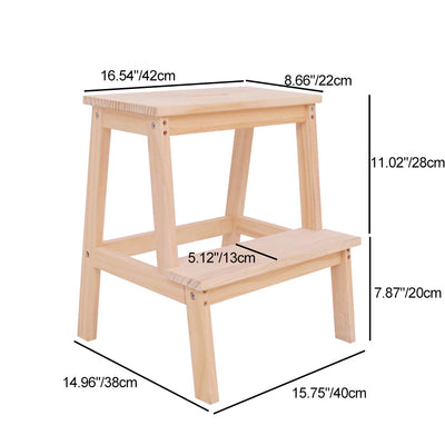Modern Minimalist Solid Wood Rectangular Step Stool With Ladder Design For Living Room