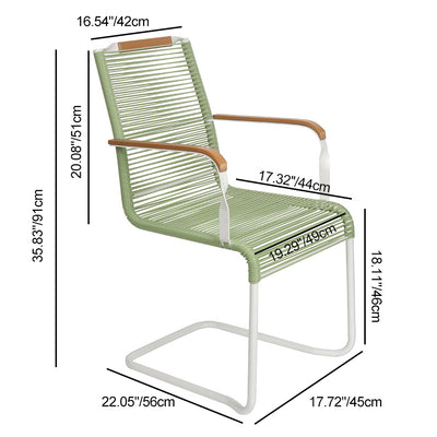 Modern Minimalist PP & Iron Striped Outdoor Lounge Chair With Backrest And Armrests For Garden Or Patio