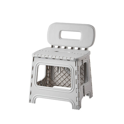 Modern Minimalist Plastic Square Low Stool With Backrest, Foldable & Portable For Living Room
