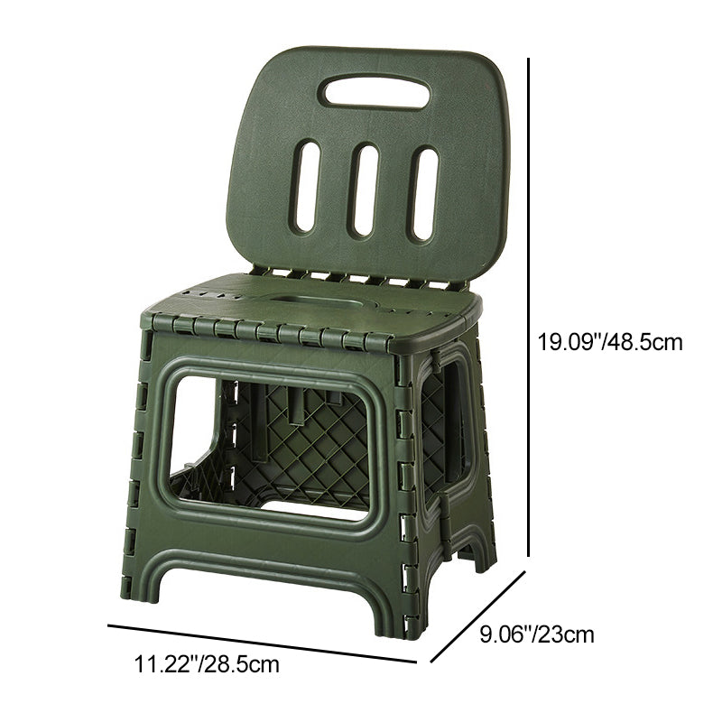 Modern Minimalist Plastic Square Low Stool With Backrest, Foldable & Portable For Living Room