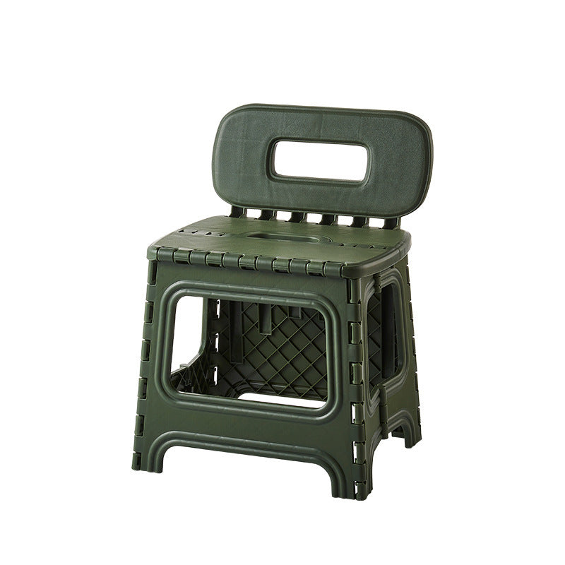 Modern Minimalist Plastic Square Low Stool With Backrest, Foldable &amp; Portable For Living Room