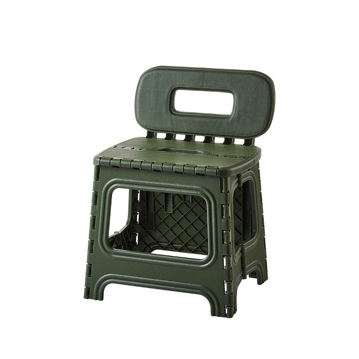 Modern Minimalist Plastic Square Low Stool With Backrest, Foldable &amp; Portable For Living Room