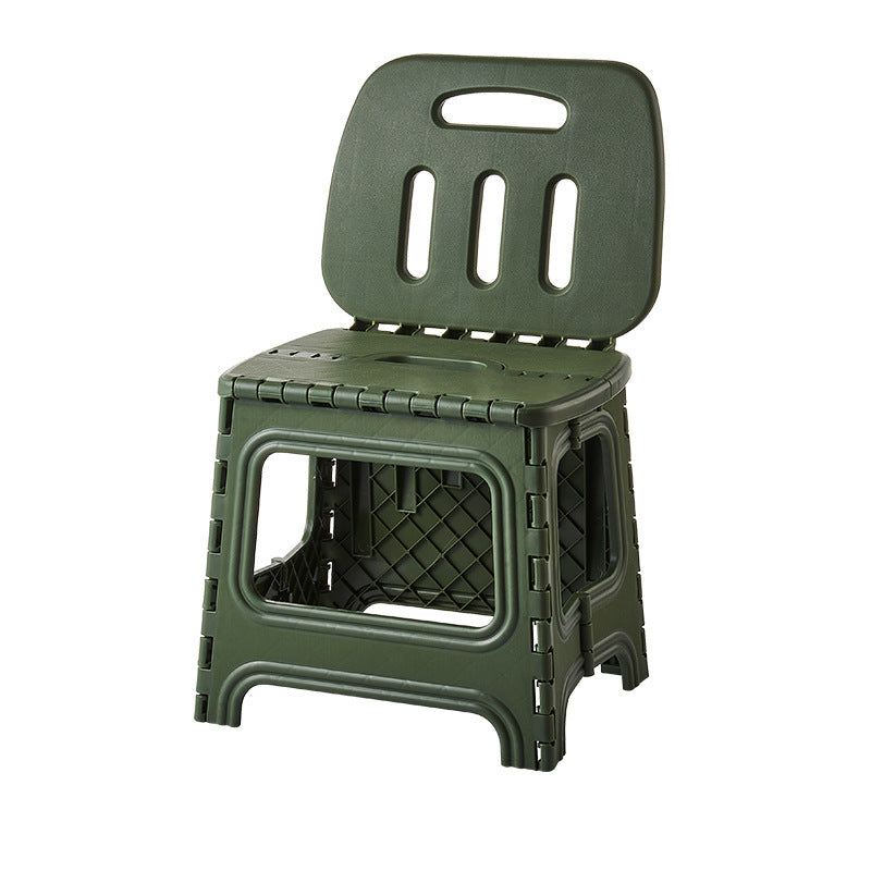 Modern Minimalist Plastic Square Low Stool With Backrest, Foldable & Portable For Living Room
