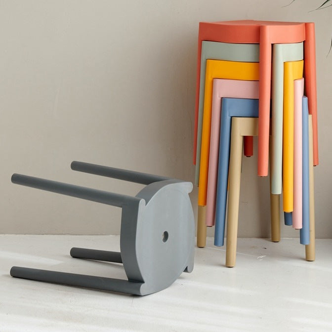 Chaise Ronde en Plastique Minimaliste Moderne pour Salon 