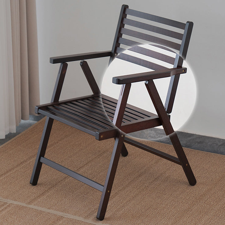 Chaise longue rectangulaire minimaliste moderne en bambou avec accoudoirs pliables pour jardin extérieur 