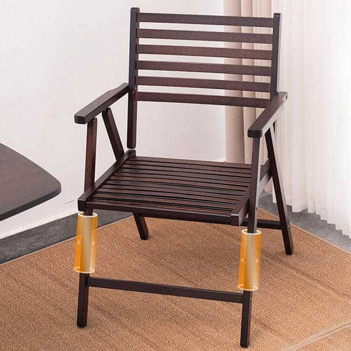 Chaise longue rectangulaire minimaliste moderne en bambou avec accoudoirs pliables pour jardin extérieur 