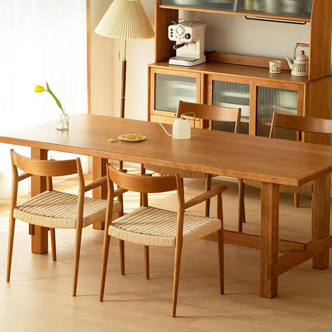 Moderner nordischer Holz- &amp; Seil-Quadrat-Esszimmerstuhl mit Armlehne &amp; Rückenlehne für das Esszimmer 