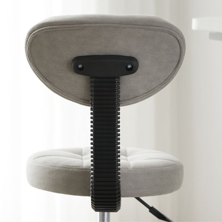 Modern Minimalist Fabric & Metal Round Seat Desk Chair Backrest & Adjustable Height For Home Office