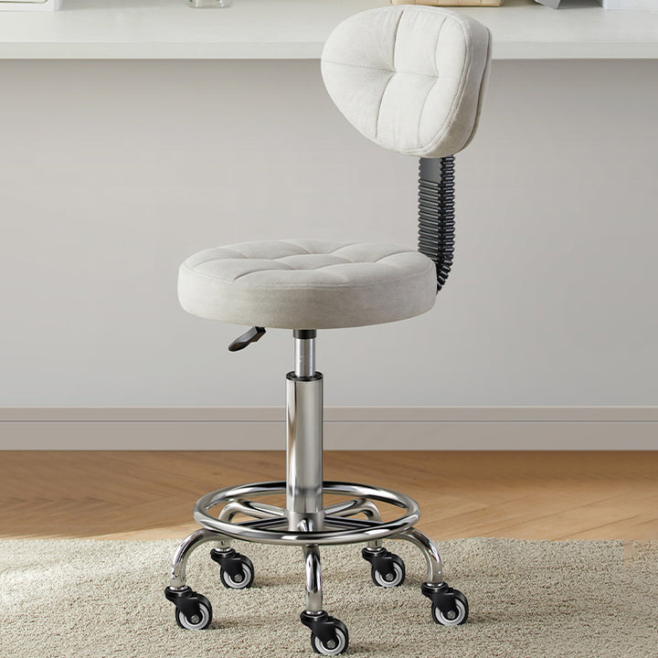 Silla de escritorio redonda de tela y metal minimalista moderna con respaldo y altura ajustable para oficina en casa 