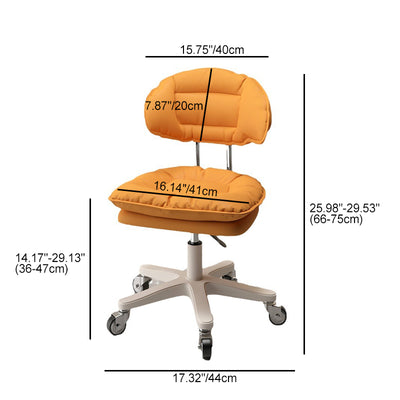 Modern Minimalist PU Leather Stainless Steel Square Upholstery Desk Chair Curved Backrest For Home Office