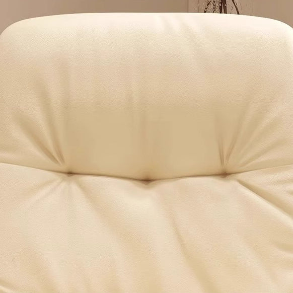 Modern Minimalist PU Leather Square Upholstered Desk Chair With Backrest And Casters For Home Office