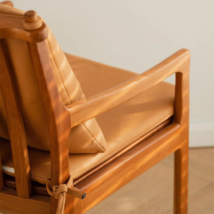 Chaise de salle à manger carrée en tissu et bois massif nordique contemporain avec dossier et accoudoirs pour salon et salle à manger 