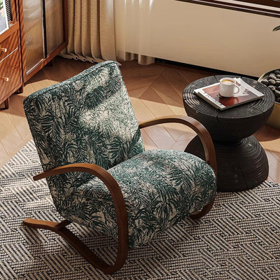 Moderner Mid-Century Stoff Kohlenstoffstahl Rechteckiger Akzentstuhl mit Armlehnen & Rückenlehne für Wohnzimmer 