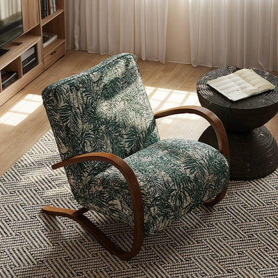 Moderner Mid-Century Stoff Kohlenstoffstahl Rechteckiger Akzentstuhl mit Armlehnen & Rückenlehne für Wohnzimmer 
