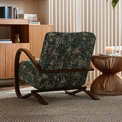 Moderner Mid-Century Stoff Kohlenstoffstahl Rechteckiger Akzentstuhl mit Armlehnen & Rückenlehne für Wohnzimmer 