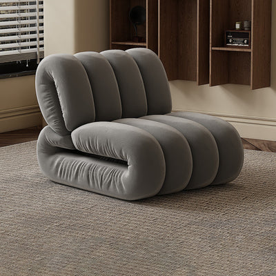 Chaise d'appoint rectangulaire à rayures en velours nordique contemporain et bois massif avec dossier pour salon 