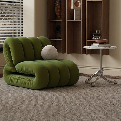 Chaise d'appoint rectangulaire à rayures en velours nordique contemporain et bois massif avec dossier pour salon 
