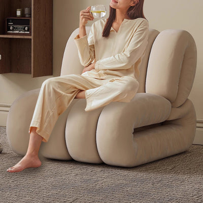 Chaise d'appoint rectangulaire à rayures en velours nordique contemporain et bois massif avec dossier pour salon 
