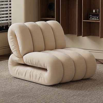Chaise d'appoint rectangulaire à rayures en velours nordique contemporain et bois massif avec dossier pour salon 