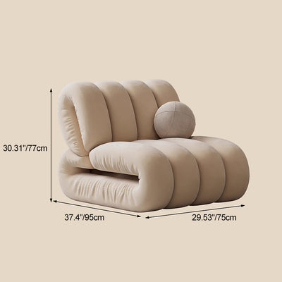 Chaise d'appoint rectangulaire à rayures en velours nordique contemporain et bois massif avec dossier pour salon 