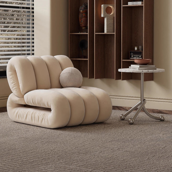 Chaise d'appoint rectangulaire à rayures en velours nordique contemporain et bois massif avec dossier pour salon 