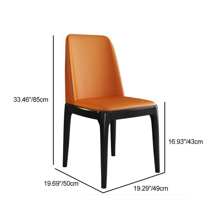 Silla de comedor cuadrada tapizada de cuero de microfibra y madera maciza y contrachapado de estilo moderno minimalista con respaldo para sala de estar 