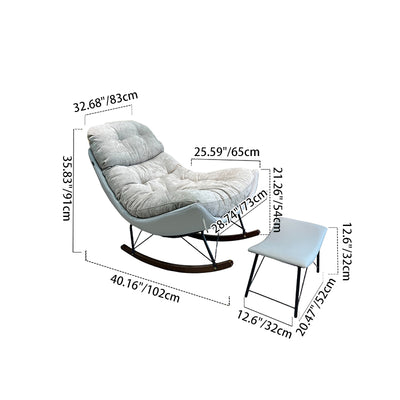 Contemporary Rocking Accent Chair With Footrest - Plush Chenille Upholstered & Solid Wood Frame, Cozy Backrest Lounge Chair For Living Room